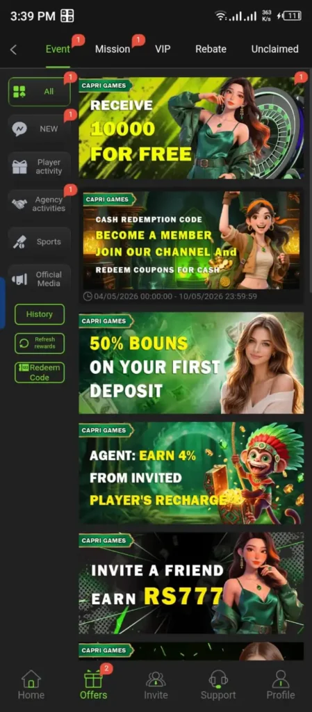Capri Game Online Earning App for Mobile Users 2026