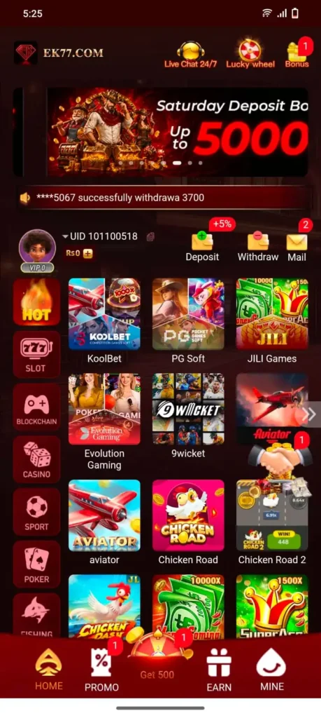 EK77 Game Latest Online Real Earning Mobile Game 2026